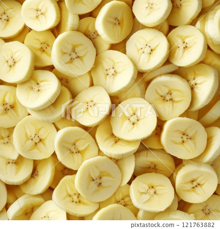 Banana slice chips background 121763882