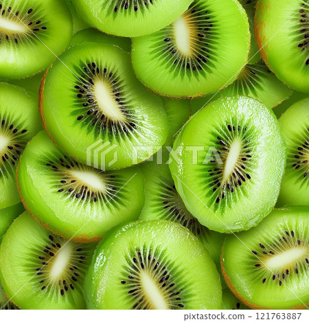 sliced kiwi pieces sliced kiwi pieces 121763887