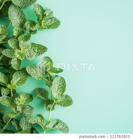 background with mint flowers 121763925