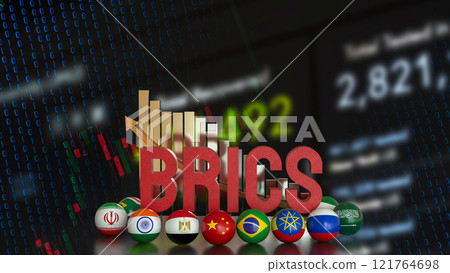 The BRICS is an acronym for Economist for Business concept 3d Rendering. The BRICS is an acronym for Economist for Business concept 3d Rendering. 121764698