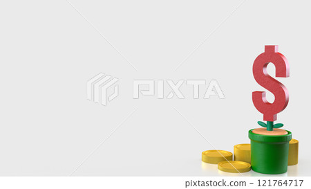 The Red Dollar symbol in Plant for Business concept 3d rendering. The Red Dollar symbol in Plant for Business concept 3d rendering. 121764717