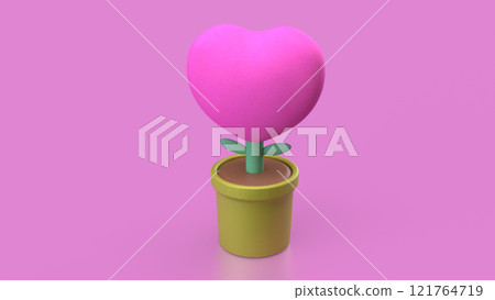The Heart in Plant for love or Valentine concept 3d rendering. The Heart in Plant for love or Valentine concept 3d rendering. 121764719