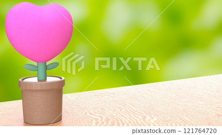 The Heart in Plant for love or Valentine concept 3d rendering. The Heart in Plant for love or Valentine concept 3d rendering. 121764720