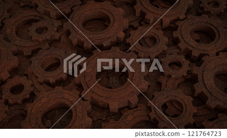 The Rusty Gear for engine or Background concept 3d rendering. The Rusty Gear for engine or Background concept 3d rendering. 121764723