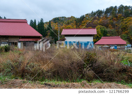 Autumn leaves of a settlement 121766299