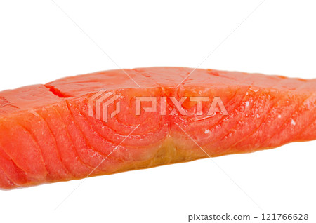 Lightly salted red salmon fish isolate on a white background. 121766628