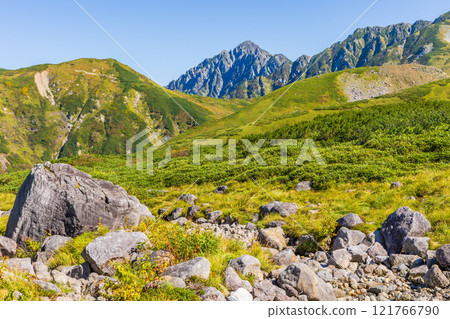 秋天的立山黑部阿爾卑斯山路線、紅葉天宮平、劍岳 秋天的立山黑部阿爾卑斯山路線、紅葉天宮平、劍岳 121766790