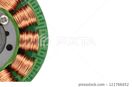 Close up of BLDC motor stator windings Close up of BLDC motor stator windings 121766852