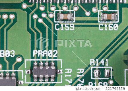 Capacitors and traces on circuit board Capacitors and traces on circuit board 121766859