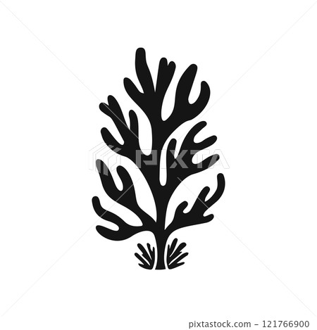 A dark coral silhouette in a flat vector style 121766900