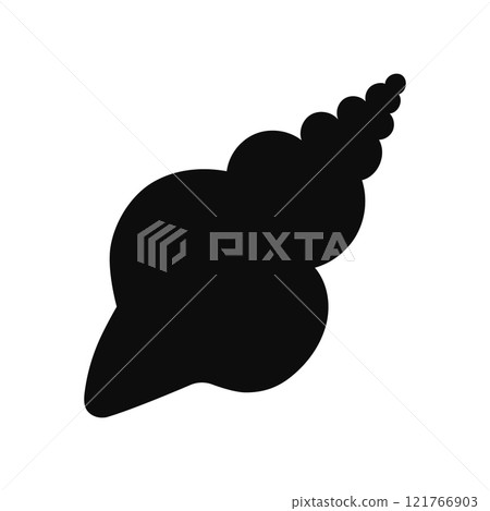 A flowing seashell vector silhouette design with curves 121766903