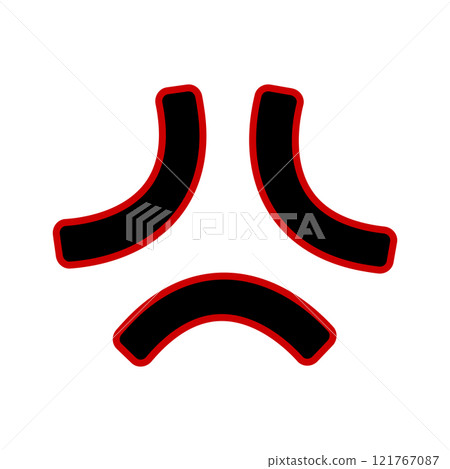 Three cross-popping veins symbol. Anger or irritation effect icon in anime or manga style comics. Angry emotion cartoon sign isolated on white background. Manpu pictogram. Vector flat illustration 121767087