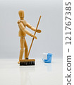 Drawing doll with a broom 121767385