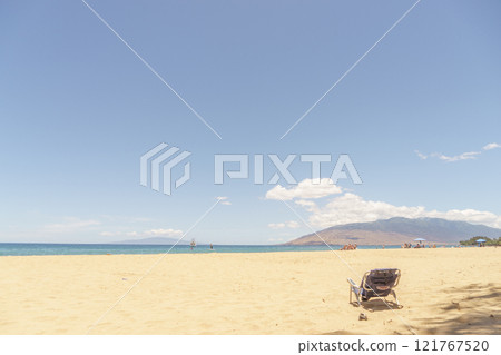 Hawaii beach and chairs Hawaii beach and chairs 121767520