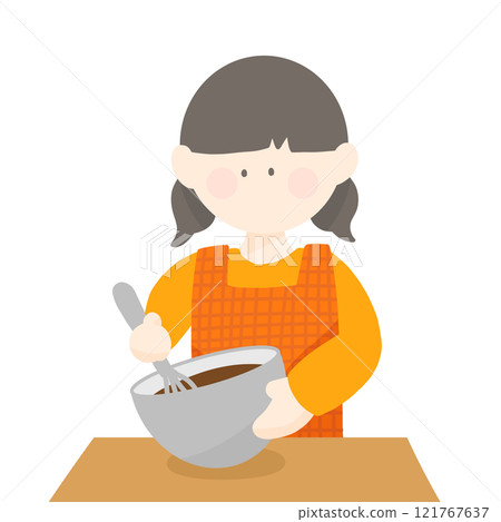 Valentine's Day Girl Making Sweets 121767637
