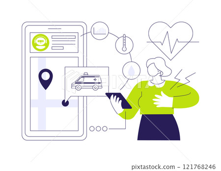 AI-Enhanced Emergency Response abstract concept vector illustration. 121768246