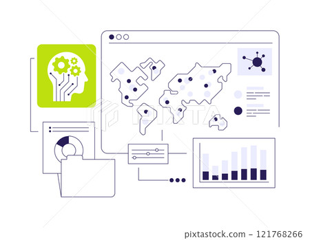 AI-Powered Predictive Disease Outbreak Analysis abstract concept vector illustration. 121768266