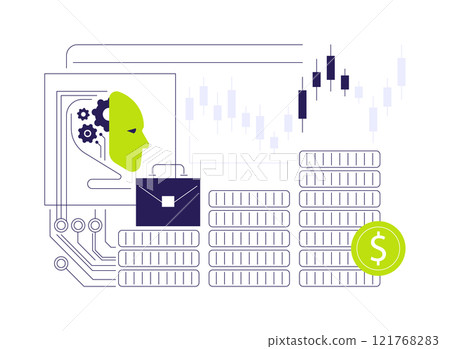 AI-Optimized Investment Portfolio Management abstract concept vector illustration. 121768283