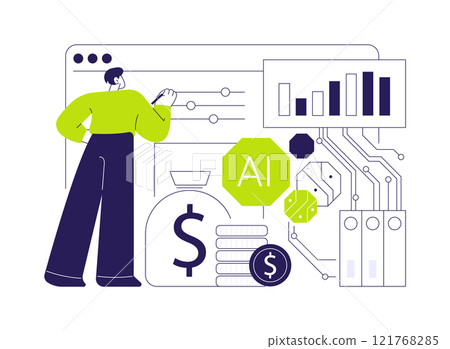 AI-Backed Automated Bookkeeping abstract concept vector illustration. AI-Backed Automated Bookkeeping abstract concept vector illustration. 121768285