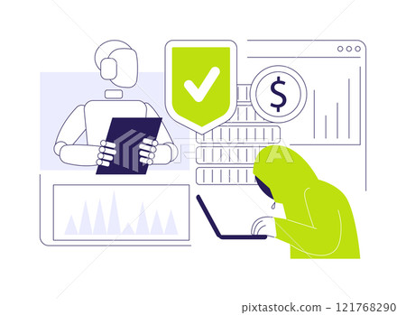 AI-Powered Fraud Detection abstract concept vector illustration. 121768290