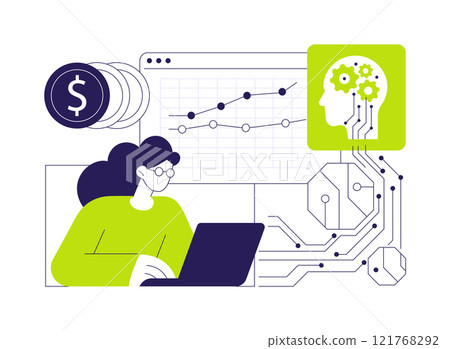 AI-Enhanced Financial Forecasting abstract concept vector illustration. 121768292