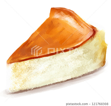 烤起司蛋糕手繪插畫 烤起司蛋糕手繪插畫 121768308