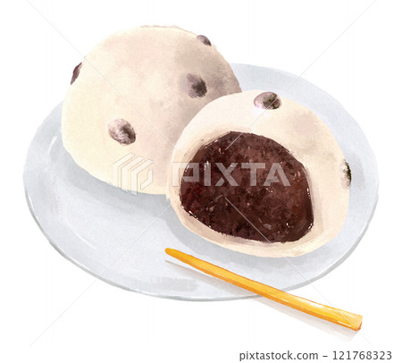 鹹豆大福手繪插畫 鹹豆大福手繪插畫 121768323
