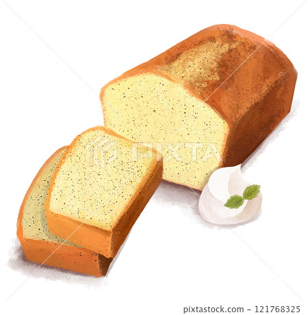 磅蛋糕手繪插畫 磅蛋糕手繪插畫 121768325