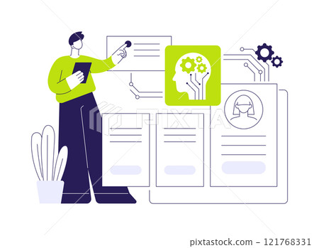 AI-Predictive Employee Retention abstract concept vector illustration. 121768331