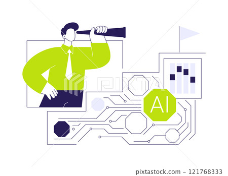 AI-Enhanced Performance Evaluation abstract concept vector illustration. 121768333