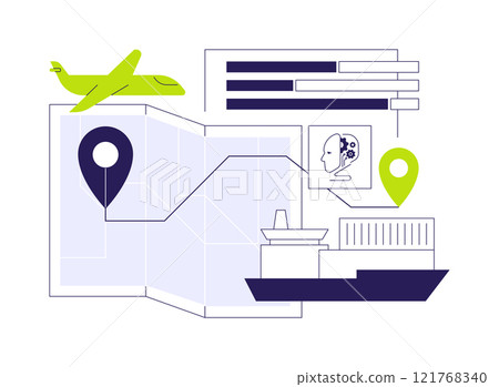 AI-Enhanced Transportation Management abstract concept vector illustration. AI-Enhanced Transportation Management abstract concept vector illustration. 121768340