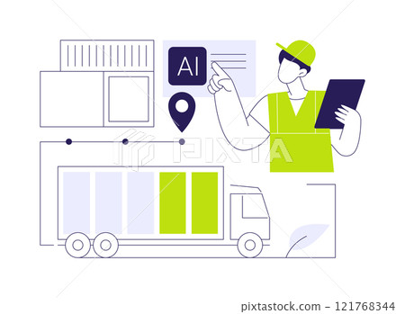 AI-Enabled Eco-Friendly Supply Chain abstract concept vector illustration. 121768344