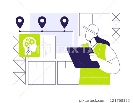 AI-Driven Inventory Automation abstract concept vector illustration. 121768353