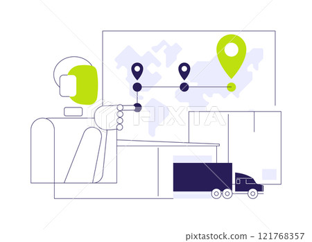 AI-Managed Smart Logistics abstract concept vector illustration. AI-Managed Smart Logistics abstract concept vector illustration. 121768357