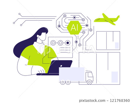 AI Forecasting for Efficient Supply Chain abstract concept vector illustration. 121768360