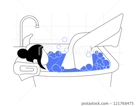 Take relaxing bath isolated cartoon vector illustrations. Take relaxing bath isolated cartoon vector illustrations. 121768475