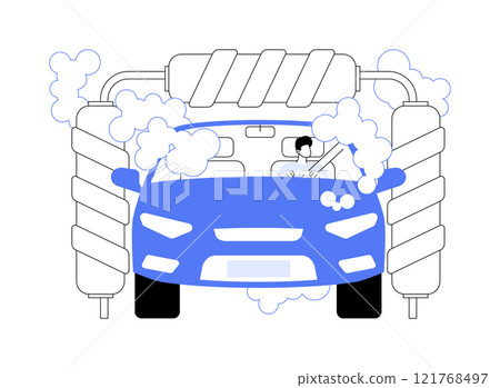 Car wash isolated cartoon vector illustrations. Car wash isolated cartoon vector illustrations. 121768497