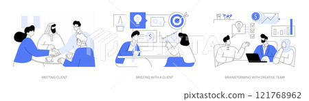 Launching advertising campaign isolated cartoon vector illustrations se Launching advertising campaign isolated cartoon vector illustrations se 121768962