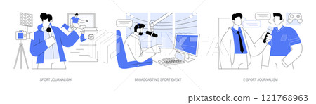 Sport journalism isolated cartoon vector illustrations se 121768963