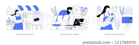 Florist business isolated cartoon vector illustrations se 121768970