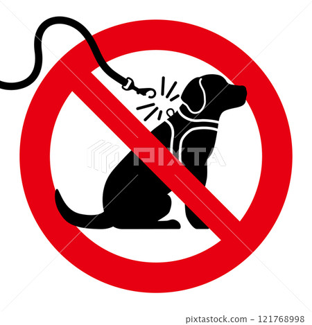 禁止犬隻亂跑的標誌 121768998