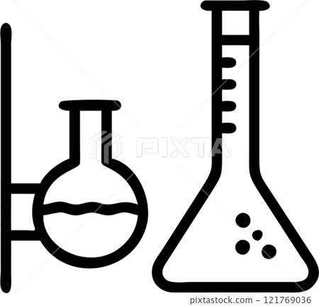 Science in outline icon style, education theme. Science in outline icon style, education theme. 121769036