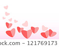 Group of red and pink color hearts confetti on white background, Heart shaped paper symbols and illustrations for festival of love with Valentine's Day and Health care concept 121769173