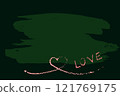 Heart shape line and love message lettering and drawing by pink chalk on green chalkboard background, Graphic illustrations with copy space for festival of love with Valentine's Day 121769175