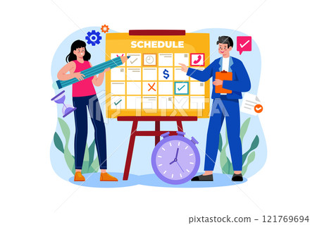 Business schedule planning Illustration concept on white background 121769694