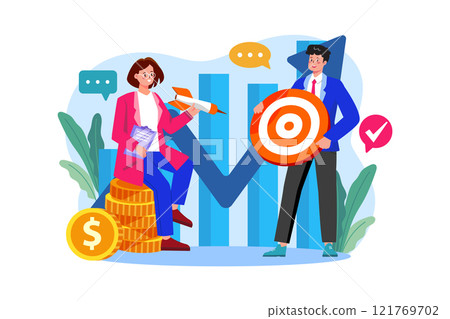 Business target Illustration concept on white background Business target Illustration concept on white background 121769702