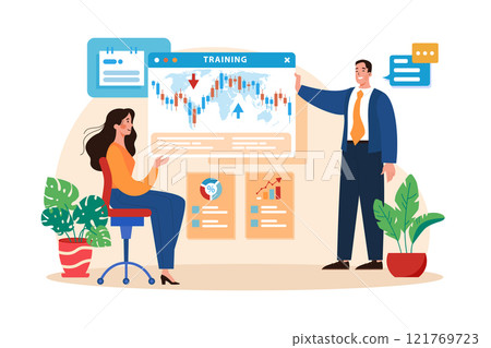 Stock Market Bubble Illustration concept on white background 121769723