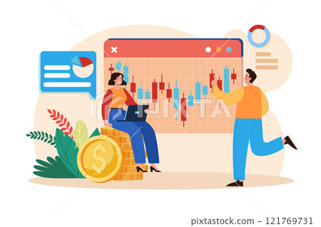 Stock Market Exchange Illustration concept on white background 121769731
