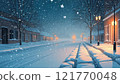Light illuminating the winter night road 121770048