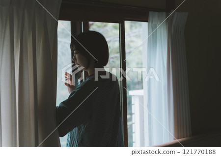 When I wake up in the morning I open the window 121770188